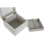 DKD Home Decor Joyero de Madera y Cristal Blanco 15x16x10 cm