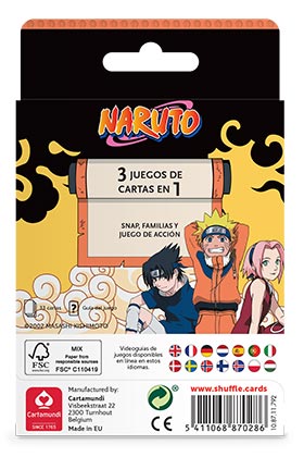 FOURNIER Baraja Shuffle Fun Naruto 3 en 1