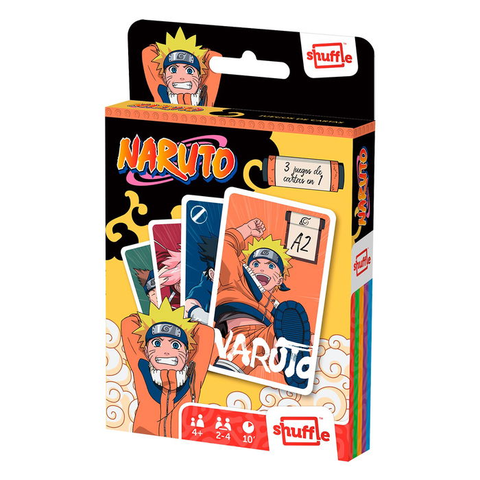 Fournier Baraja Shuffle Fun Naruto 3 En 1 10037630 Juegos de Cartas para Niños +4 Años