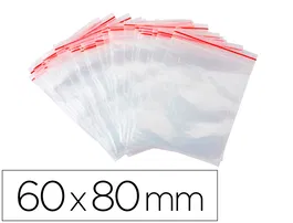 Q-connect Bolsa Plástico Autocierre 60x80 mm Paquete de 100 Unidades