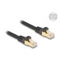 DeLOCK Cable de red RJ45 Cat.6A S/FTP con cubierta trenzada 1 m negro