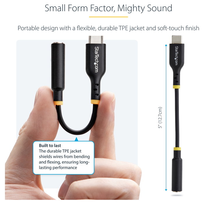 StarTech.com Adaptador de Audio USB-C a 3,5mm TRRS Minijack con DAC de 32 bits StarTech.com Adaptador de Audio USB-C a 3,5mm TRRS Minijack con DAC de 32 bits