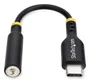 StarTech Adaptador de Audio USB-C a 3.5mm Cable USBCAUDIO2 | DAC 32 bits | Estéreo + Micrófono TRRS | Compatible con Windows/Mac/Android/iOS | 0.127 m | Negro