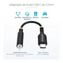 StarTech Adaptador de Audio USB-C a 3.5mm Cable USBCAUDIO2 | DAC 32 bits | Estéreo + Micrófono TRRS | Compatible con Windows/Mac/Android/iOS | 0.127 m | Negro