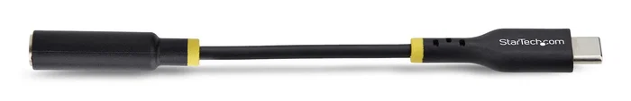 StarTech Adaptador de Audio USB-C a 3.5mm Cable USBCAUDIO2 | DAC 32 bits | Estéreo + Micrófono TRRS | Compatible con Windows/Mac/Android/iOS | 0.127 m | Negro