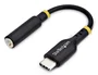 StarTech Adaptador de Audio USB-C a 3.5mm Cable USBCAUDIO2 | DAC 32 bits | Estéreo + Micrófono TRRS | Compatible con Windows/Mac/Android/iOS | 0.127 m | Negro