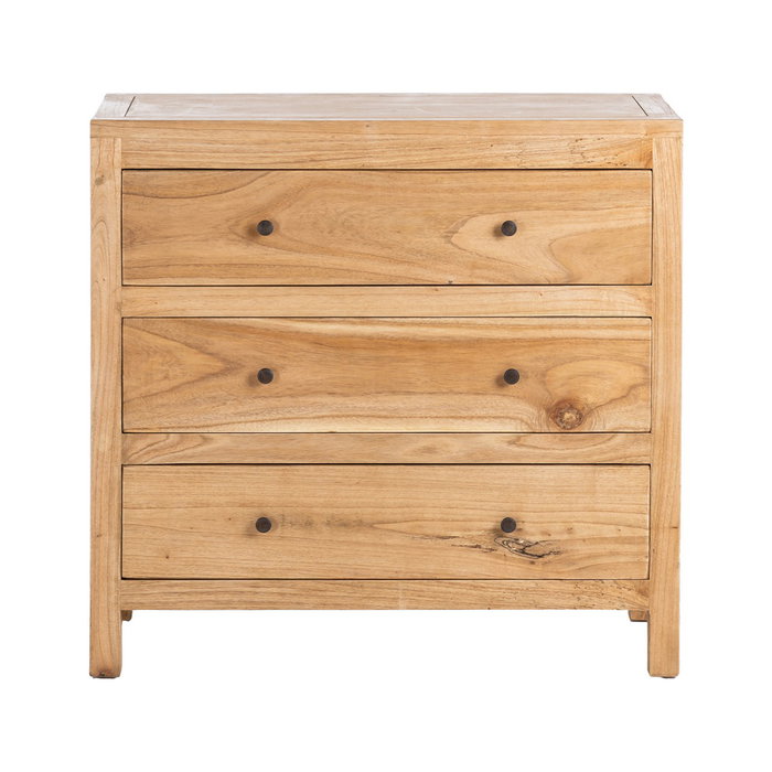 Cómoda Natural Madera Mindi Dormitorio 90 X 40 X 85 cm
