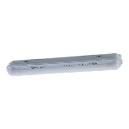 F-Line Pantalla Estanca para 1 Tubo LED 60cm, Blanca, IP65, para Tubo T8 G13, 660 x 85 x 94 mm