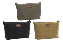 DKD Home Decor Surtido de 3 Neceseres de Lienzo 33x8x20 cm