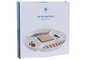DKD Home Decor Bandeja para aperitivos Casitas Azul de Gres y Bambú