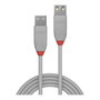 LINDY 36711 Cable Extensión USB 2.0 Tipo A Macho a Hembra, 0.5 m Gris, 480 Mbit/s, Anthra Line