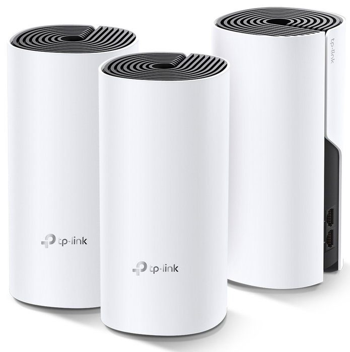 TP-Link Deco E4 AC1200 Whole Home Mesh Wi-Fi System (Pack de 3) El sistema Mesh Wi-Fi de 1200Mbps para cobertura total del hogar con pack de 3 unidades.