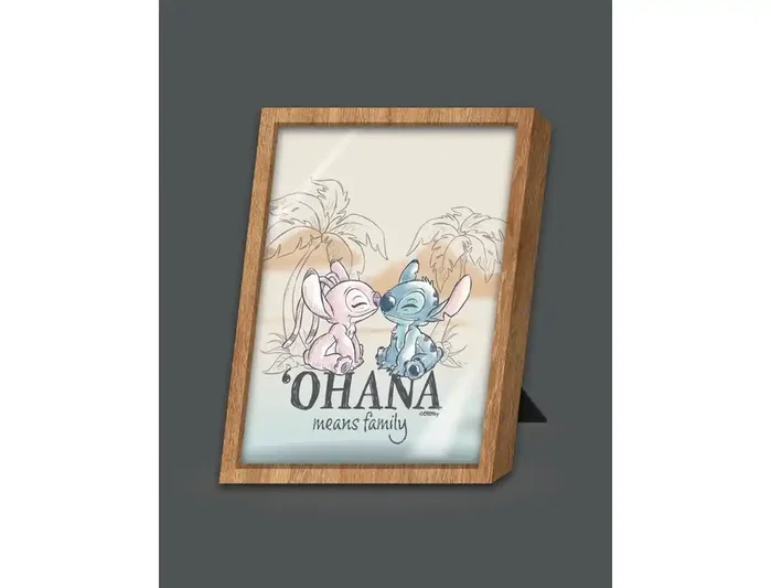 Wondee Lámina Retroiluminada LED Lilo & Stitch and Angel - Marco Luz Nocturna con 5 Intensidades y 3 Temperaturas, Modos de Iluminación, USB, 280x50x200 mm