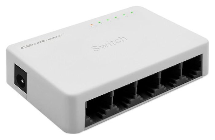 Qoltec 52245 Switch de red de 5 puertos RJ45 100Mbps LAN Qoltec 52245 Switch de red de 5 puertos RJ45 100Mbps LAN