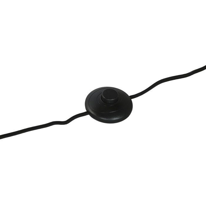 DKD Home Decor Lámpara de Pie de Metal y Fibra Negro