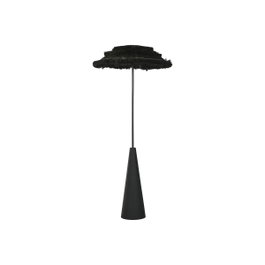 DKD Home Decor Lámpara de Pie de Metal y Fibra Negro