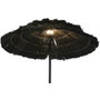 DKD Home Decor Lámpara de Pie de Metal y Fibra Negro