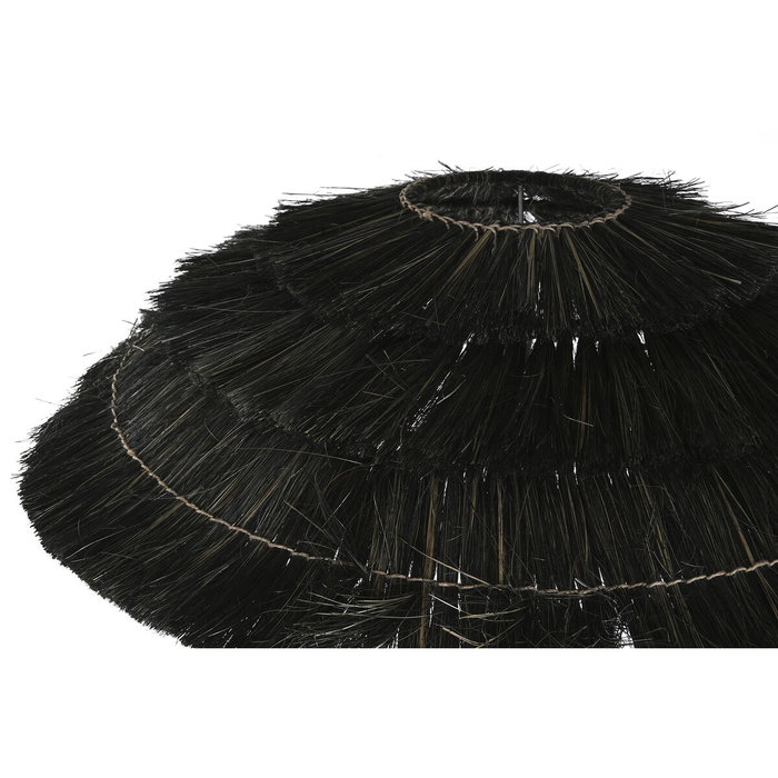 DKD Home Decor Lámpara de Pie de Metal y Fibra Negro