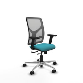PIQUERAS Y CRESPO Silla de oficina Motilla con mecanismo Sincro/Traslack, Turquesa y Gris
