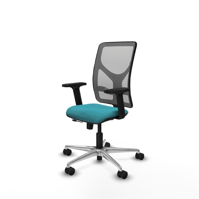 PIQUERAS Y CRESPO Silla de oficina Motilla con mecanismo Sincro/Traslack, Turquesa y Gris