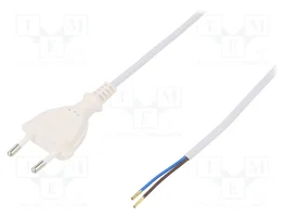 PLASTROL Cable de alimentación H03VVH2-F OMY 2x0,5mm2 3m