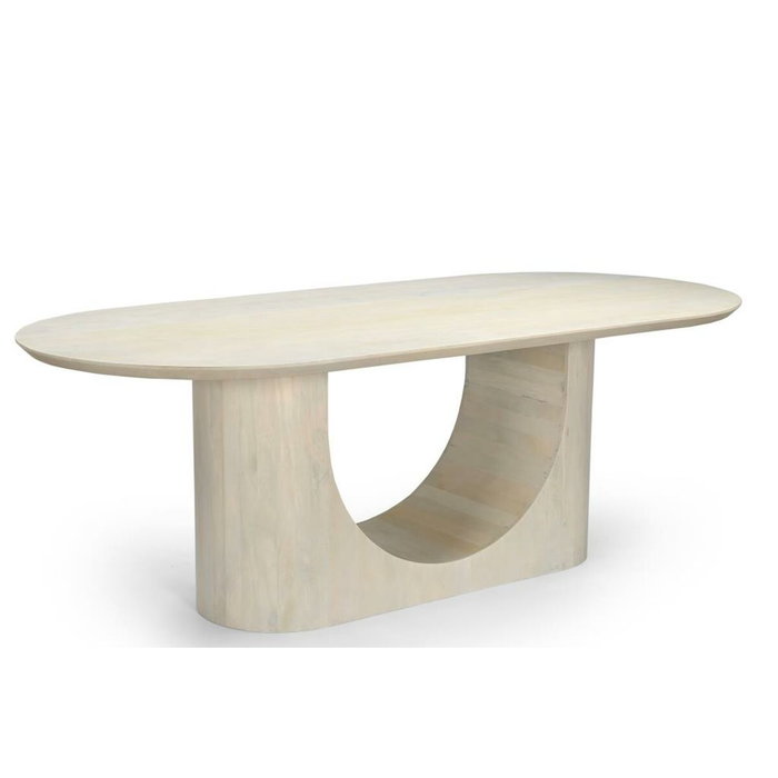 DKD Home Decor Mesa Comedor Blanco Mango 220 x 100 x 76 cm DKD Home Decor Mesa Comedor Blanco Mango 220 x 100 x 76 cm