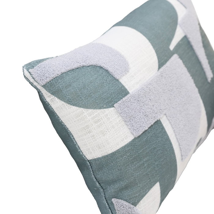 DKD Home Decor Cojín de Poliéster Azul 50x30 cm (Pack de 2)