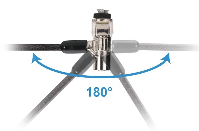 Conceptronic CUSTODIO02BNM Cable de Seguridad para Portátil Nano, 1,8 m, Negro