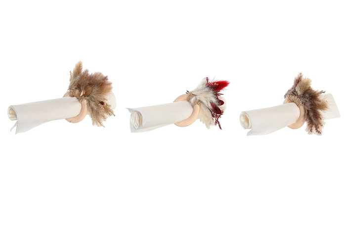 DKD Home Decor Servilletero Madera Flor Seca Marron Rojo Beige 2 x 8 x 8 cm (12 Unidades)