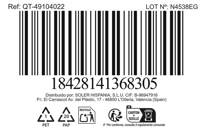 Inde Cacerola Acero Inoxidable 22 cm (4 Litros) con Tapa 'Hermes Matt' (4 Unidades)