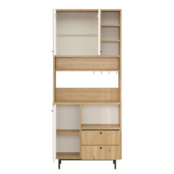 Hanah Home RE6-SW Armario Multiusos Roble y Blanco 88x205x35.5 cm