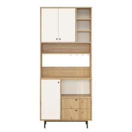 Hanah Home RE6-SW Armario Multiusos Roble y Blanco 88x205x35.5 cm