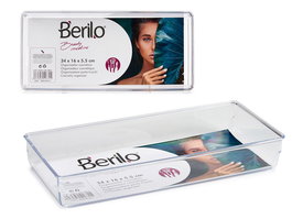 Berilo Bandeja Organizadora Multiusos Plástico Transparente 34.5 x 15.5 x 5.5 cm (Set de 36)
