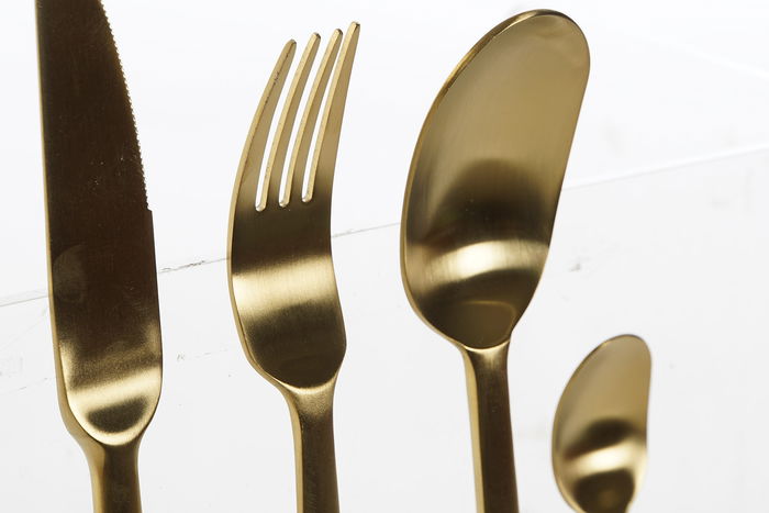 DKD Home Decor Cubertería Basicos Dorado Set de 16 Piezas Inox