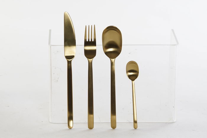 DKD Home Decor Cubertería Basicos Dorado Set de 16 Piezas Inox