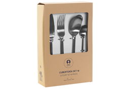 DKD Home Decor Cubertería Basicos Dorado Set de 16 Piezas Inox