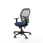PIQUERAS Y CRESPO Silla de oficina Jorquera con mecanismo Sincro, azul marino y gris