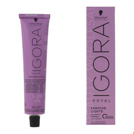 Schwarzkopf Igora Royal Fashion Lights L-24 60 ml Tinte Profesional Aclara y Matiza en un Paso para Mechas Intensas