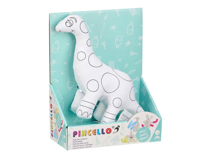 Pincello Peluche Dinosaurio para Colorear 28x22x9 cm (Set de 8)