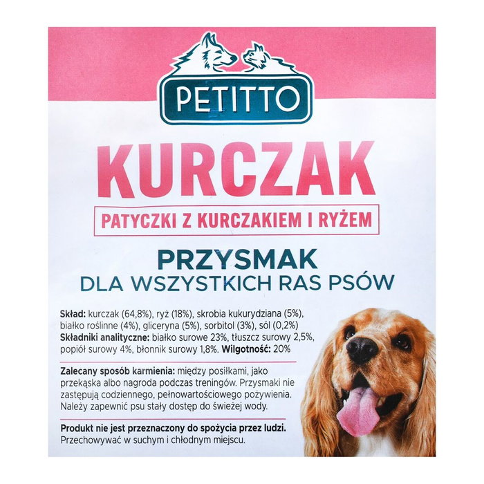 Petitto palitos de pollo y arroz - golosina para perros - 500 g Petitto palitos de pollo y arroz - golosina para perros - 500 g