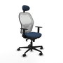 PIQUERAS Y CRESPO Silla de oficina Jorquera con mecanismo Sincro, azul marino y blanco