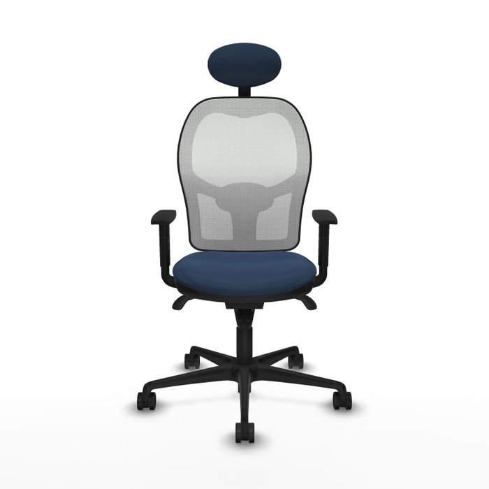 PIQUERAS Y CRESPO Silla de oficina Jorquera con mecanismo Sincro, azul marino y blanco PIQUERAS Y CRESPO Silla de oficina Jorquera con mecanismo Sincro, azul marino y blanco
