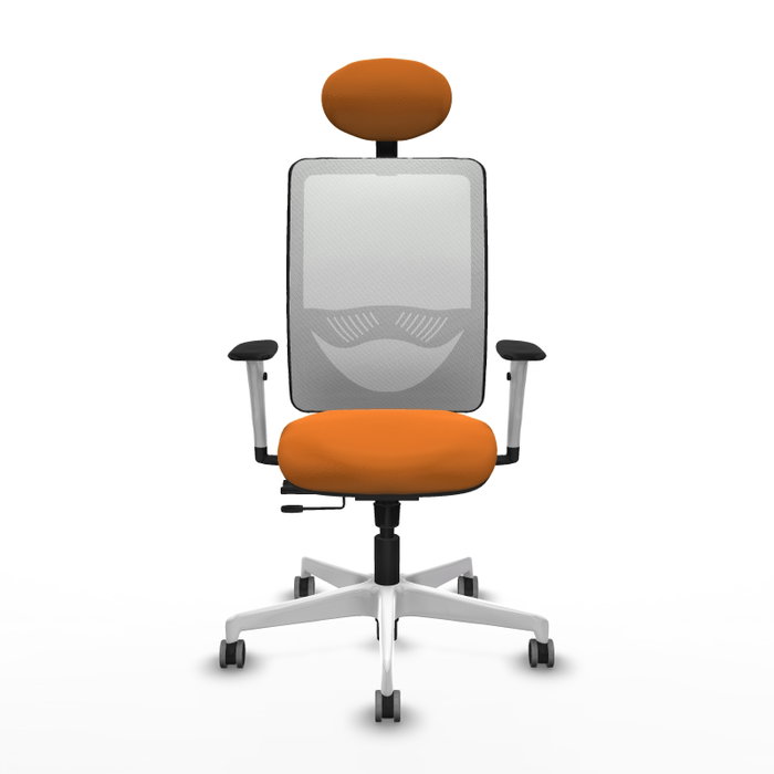 PIQUERAS Y CRESPO Silla de oficina Zulema Naranja y Blanco