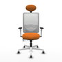 PIQUERAS Y CRESPO Silla de oficina Zulema Naranja y Blanco