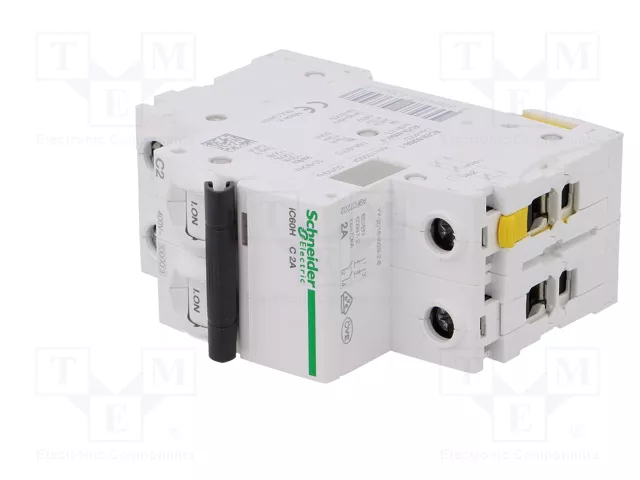 SCHNEIDER ELECTRIC Interruptor magnetotérmico ACTI9 iC60H 2A 2P Curva C SCHNEIDER ELECTRIC Interruptor magnetotérmico ACTI9 iC60H 2A 2P Curva C
