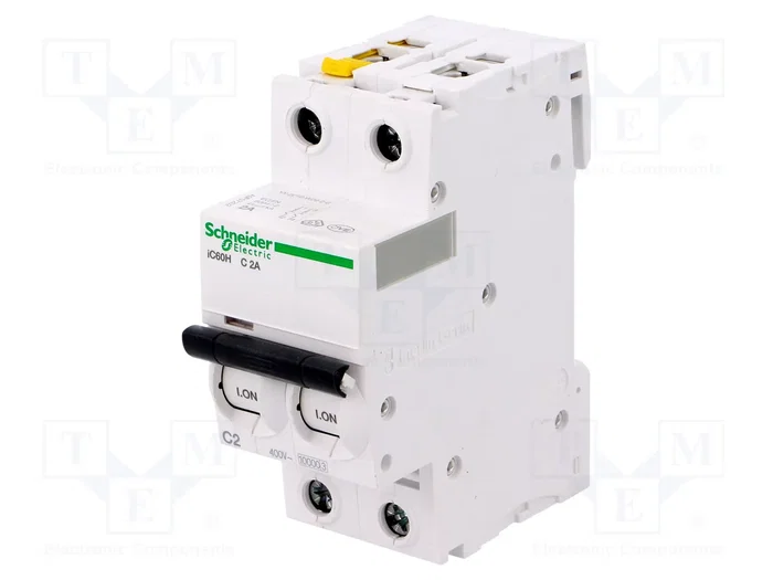 SCHNEIDER ELECTRIC Interruptor magnetotérmico ACTI9 iC60H 2A 2P Curva C SCHNEIDER ELECTRIC Interruptor magnetotérmico ACTI9 iC60H 2A 2P Curva C