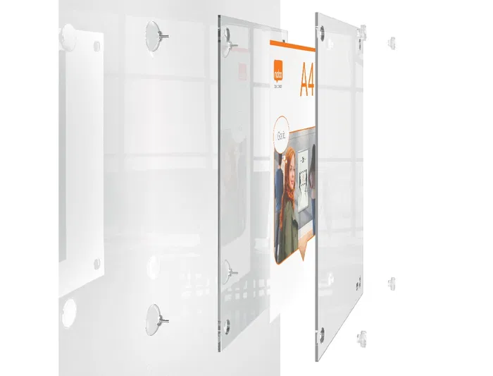 Nobo Marco Porta Anuncios Acrílico Transparente Mural Removible DIN A3 Sin Marco 348x24x471 mm