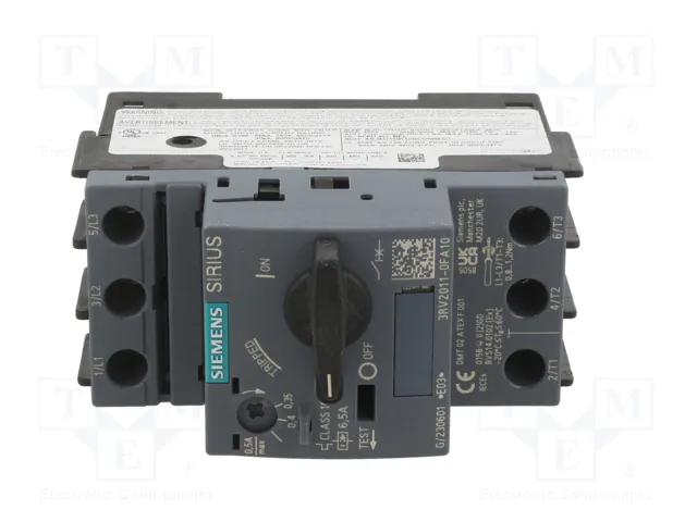 Siemens 3RV20110FA10 Interruptor de protección de motor S00 0,35-0,5A Class10