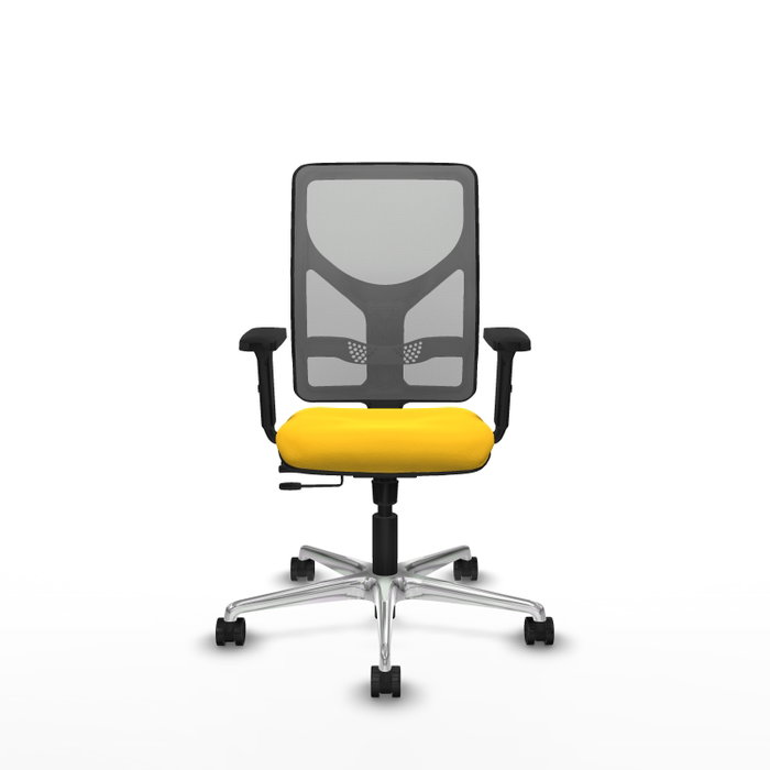 PIQUERAS Y CRESPO Silla de oficina Motilla con mecanismo Sincro/Traslack Amarillo y Gris