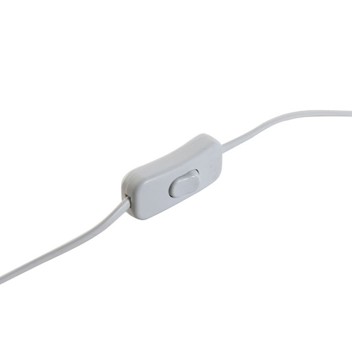 DKD Home Decor Lámpara de Sobremesa Seta Artesanal Blanca en Hierro y Papel Maché